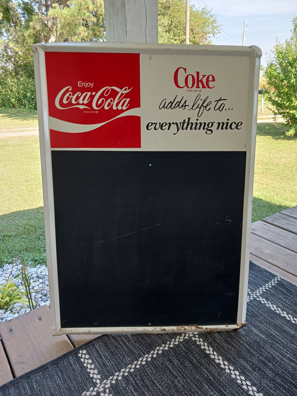 Vintage 1970's Coke Coca Cola Metal Sign Restaurant Chalkboard Menu Sign